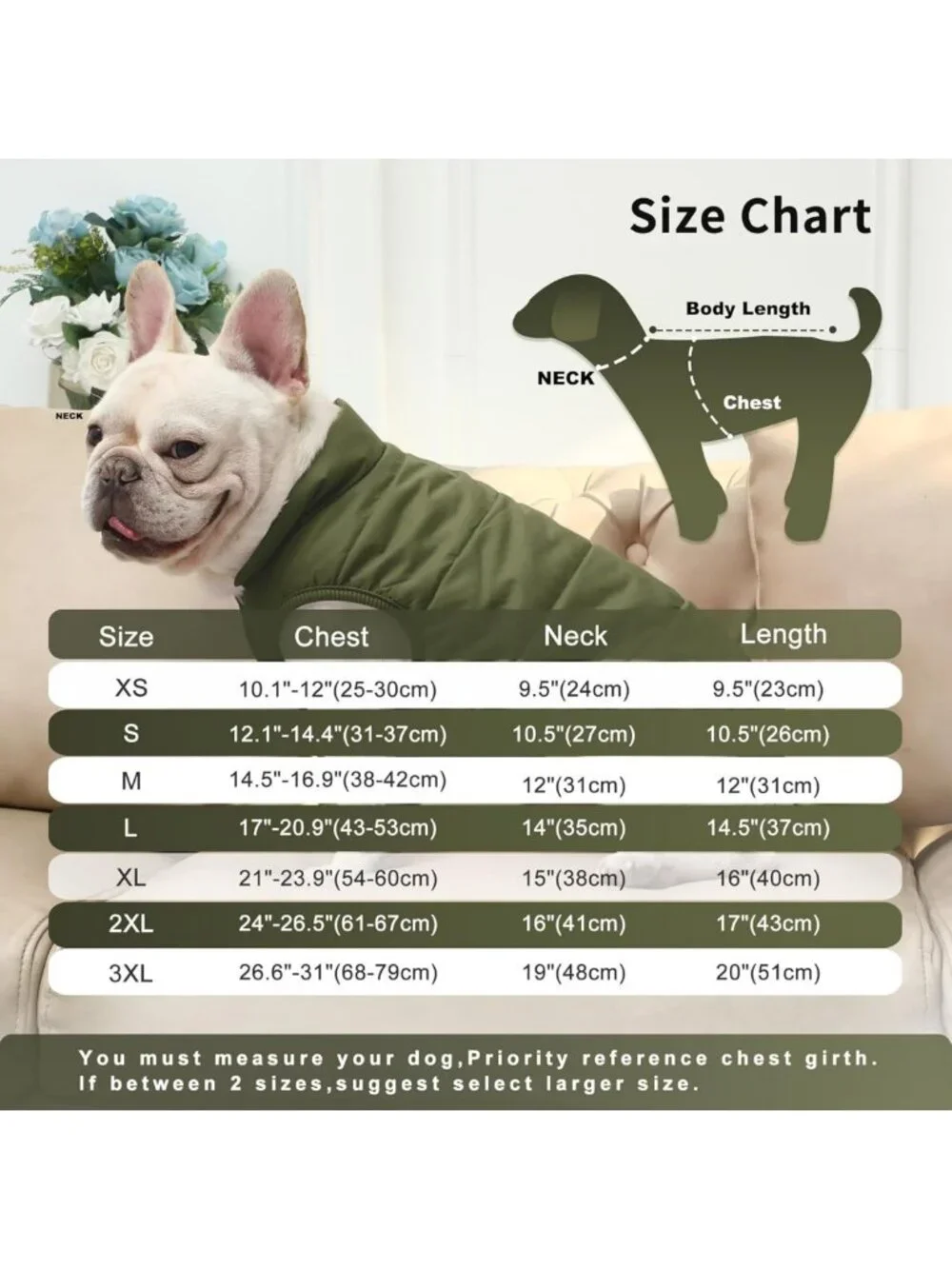 Warm Fleece Lined Dog Jacket for Winter, Soft Windproof Coat for Small Dogs